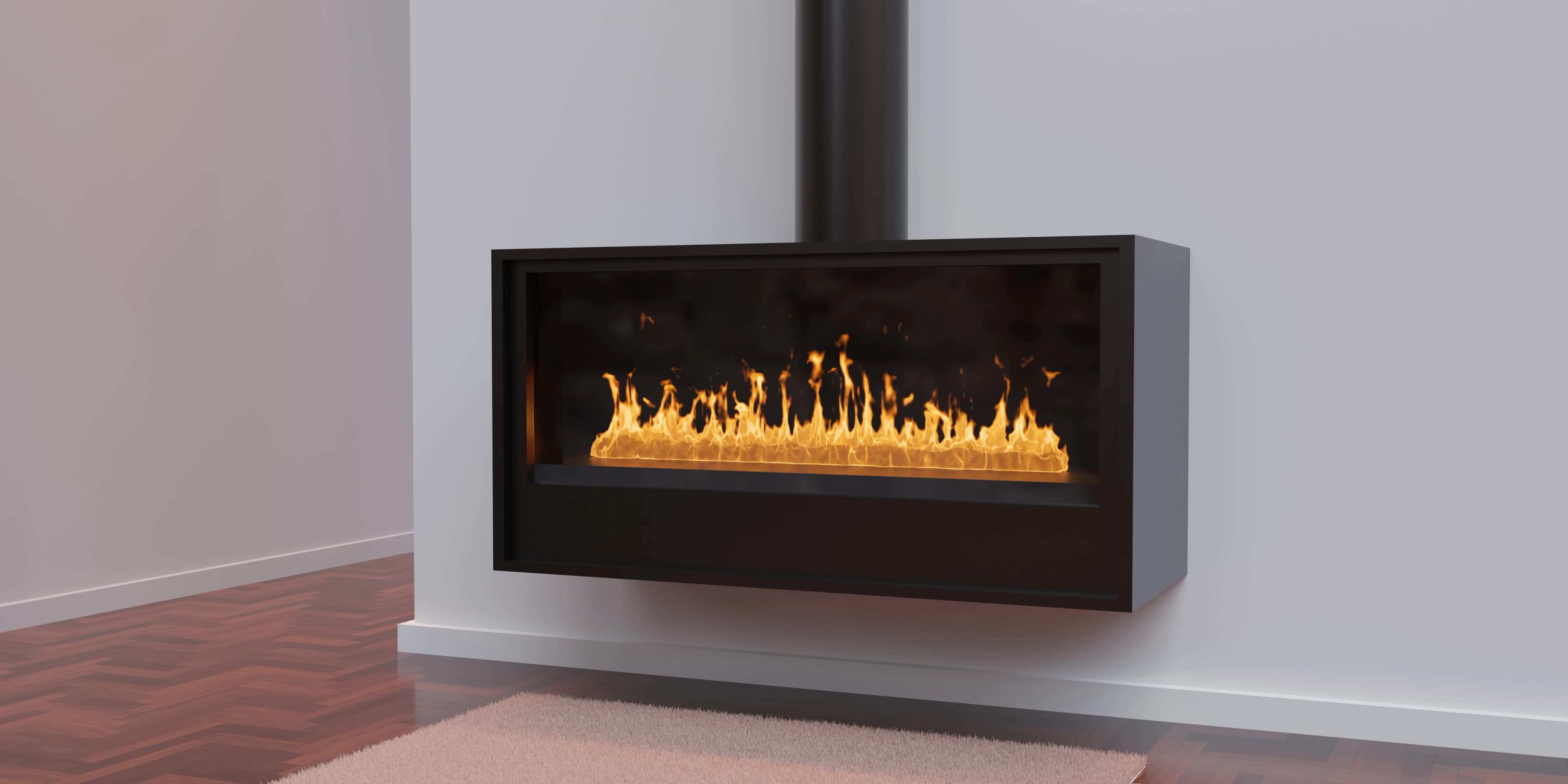 Freestanding gas fireplace