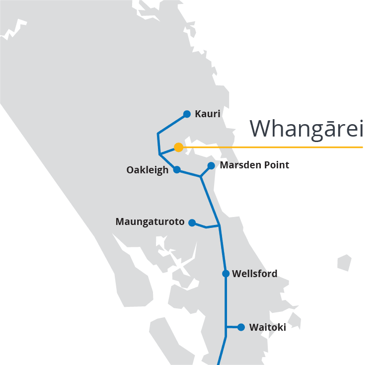 Firstgas NetworkMap Whangarei