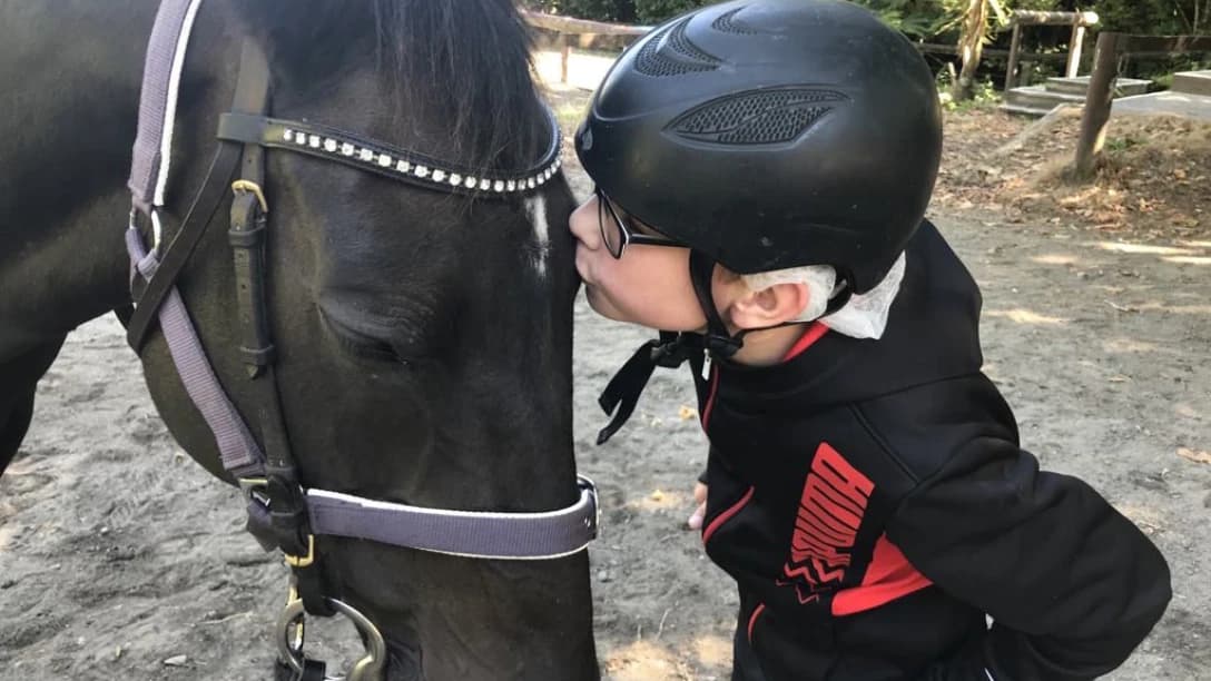 16 9 kid with horse