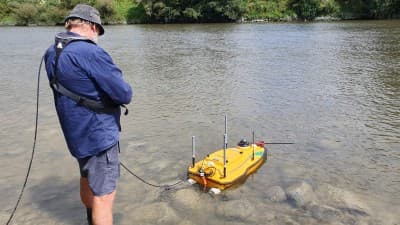 WSP vessel in water with controller hero