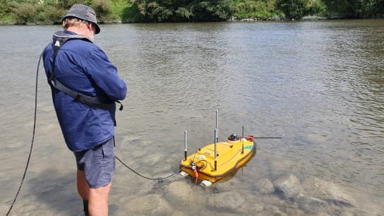 WSP vessel in water with controller hero