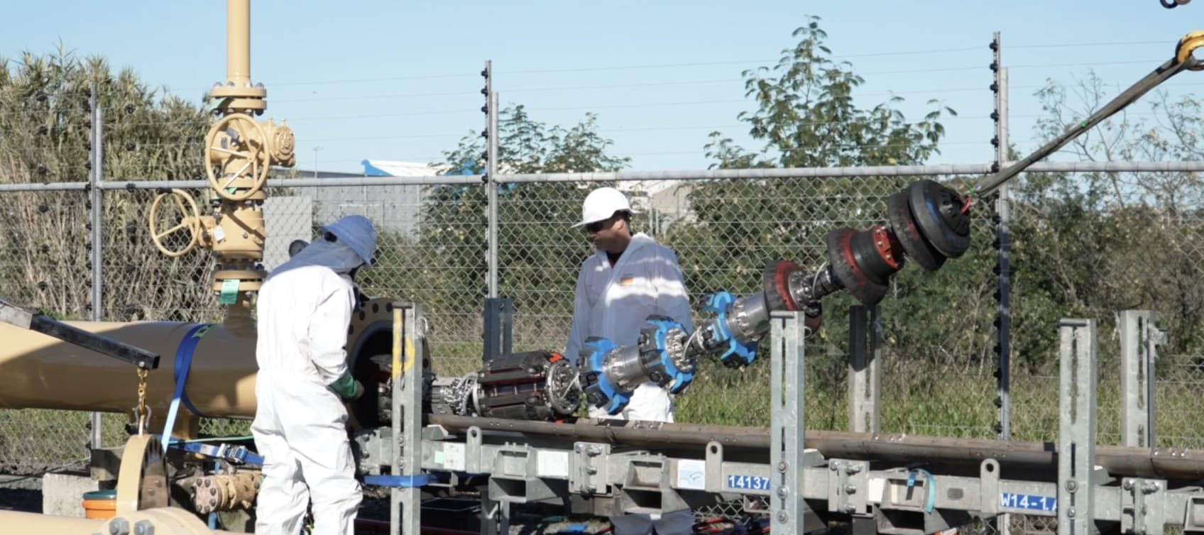 working on pigging pipe